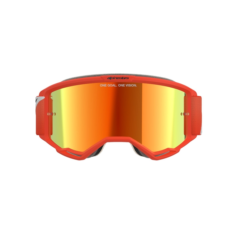 Alpinestars Vision 5 Corp Motocross-Brille orange mit verspiegelten roten Gläsern