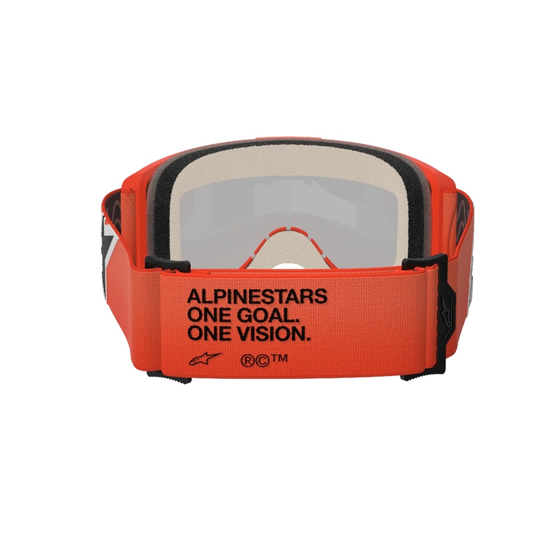 Alpinestars Vision 5 Corp Motocross-Brille orange mit verspiegelten roten Gläsern