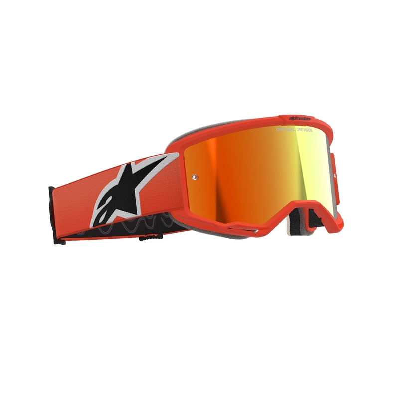 Alpinestars Vision 5 Corp Motocross-Brille orange mit verspiegelten roten Gläsern