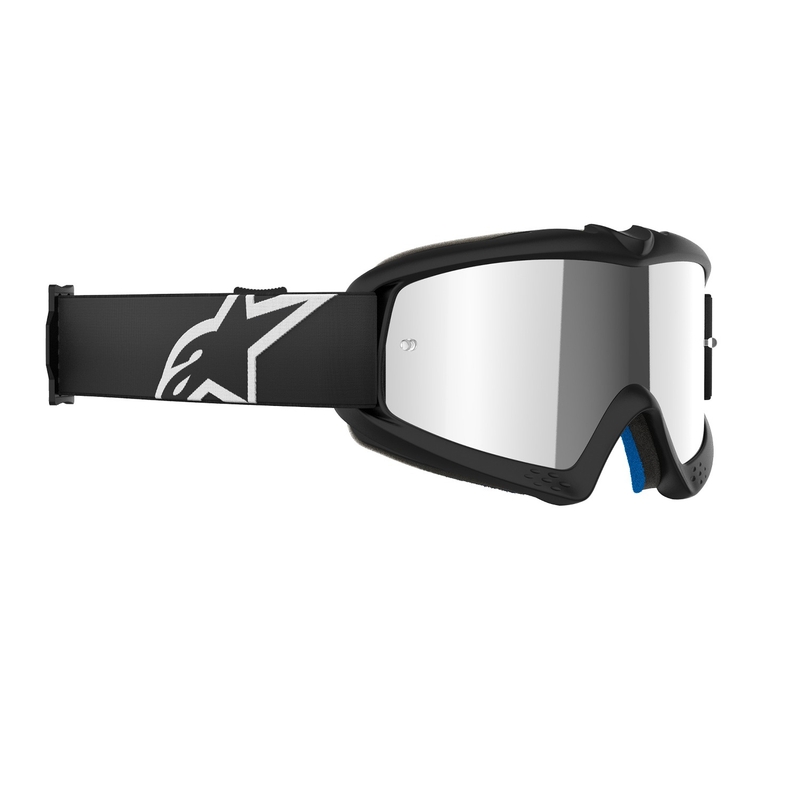 Alpinestars Vision Youth Corp Kinder-Motocross-Brille, Schwarz, mit verspiegelter silberner Linse