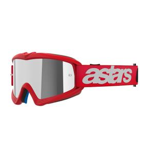 Alpinestars Vision Youth Blaze Red Motocross-Brille mit silbernen Spiegelgläsern