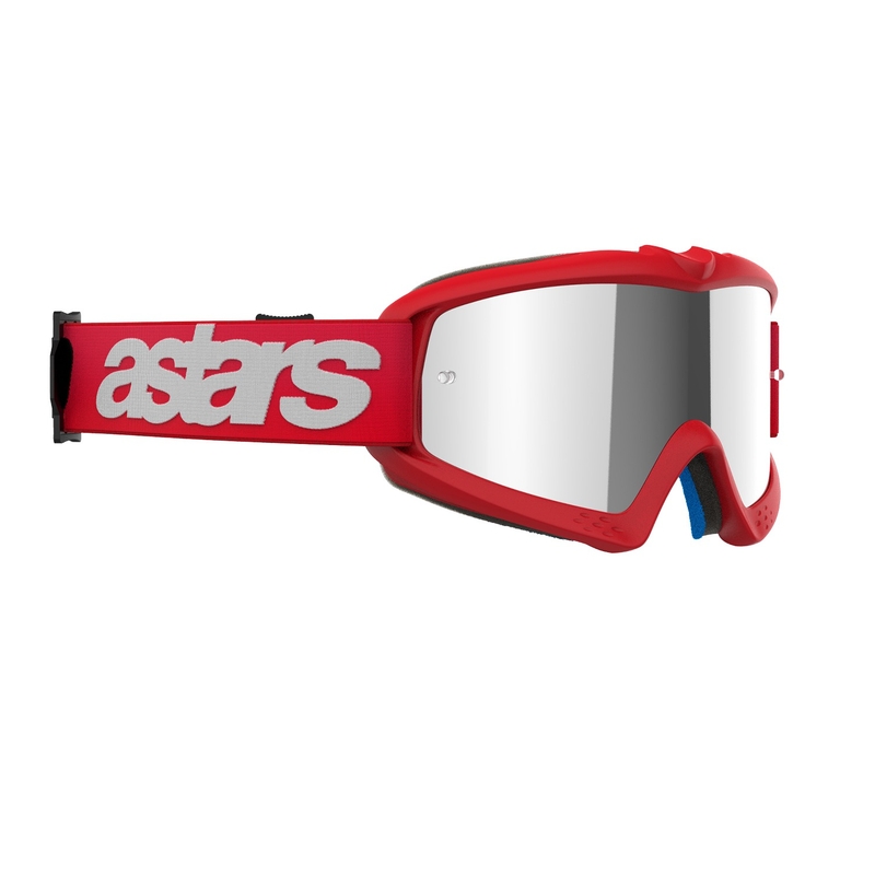 Alpinestars Vision Youth Blaze Red Motocross-Brille mit silbernen Spiegelgläsern