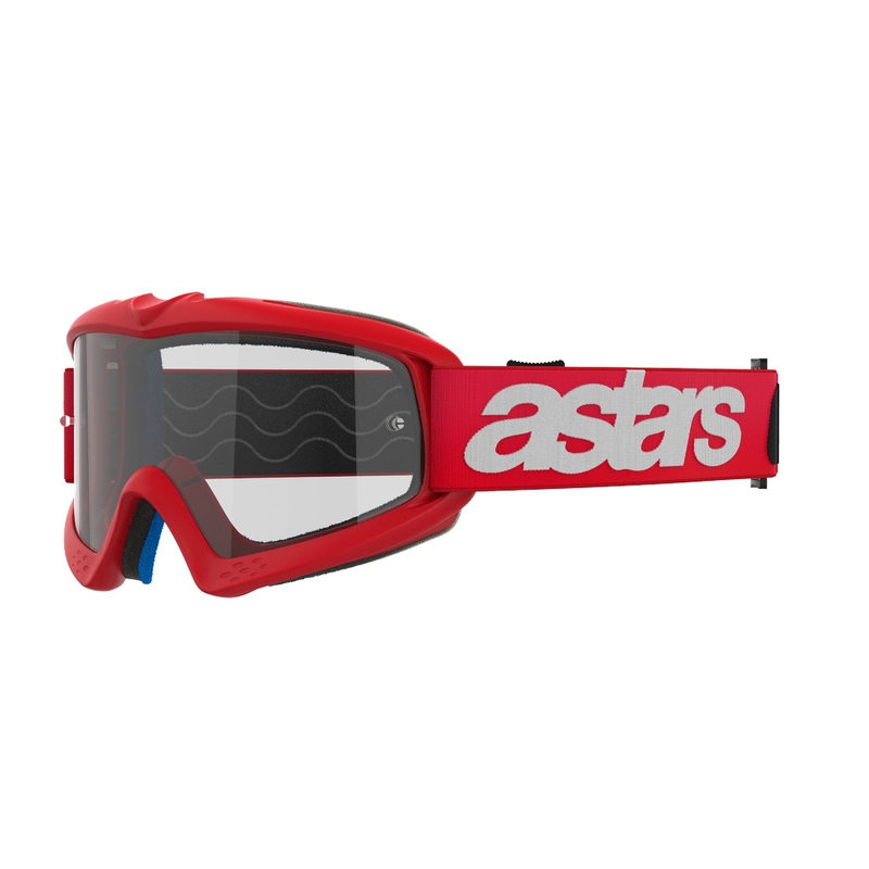 Alpinestars Vision Youth Blaze rote Motocross-Brille mit klaren Gläsern