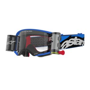 Alpinestars Supertech Stream ROLL-OFF Wide Vision Motocross-Brille blau mit klaren Gläsern