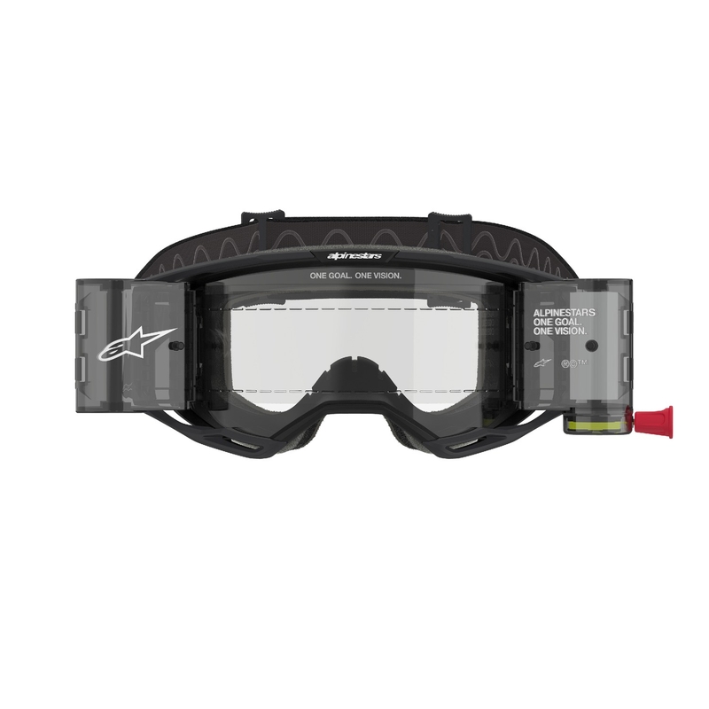 Alpinestars Vision 8 Corp ROLL-OFF Wide Vision Motocross-Brille schwarz mit klarer Linse