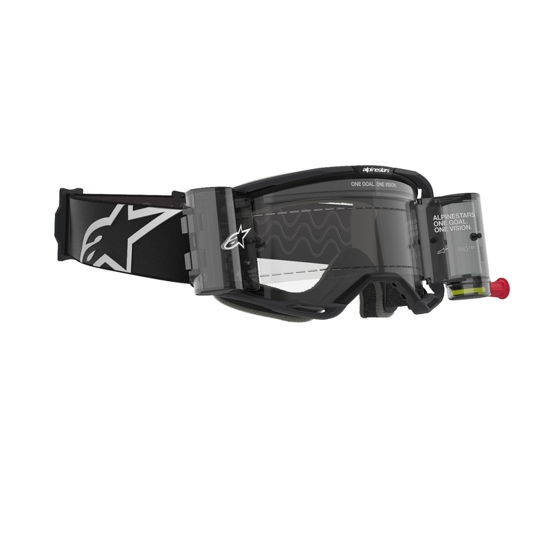 Alpinestars Vision 8 Corp ROLL-OFF Wide Vision Motocross-Brille schwarz mit klarer Linse