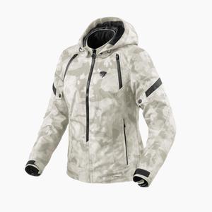 Damen-Motorradjacke Revit Flare 3 H2O camo grau-weiß