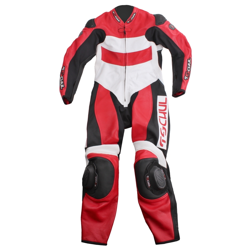 Einteiliger Tschul Race schwarz-rot-weißer Jumpsuit Ausverkauf