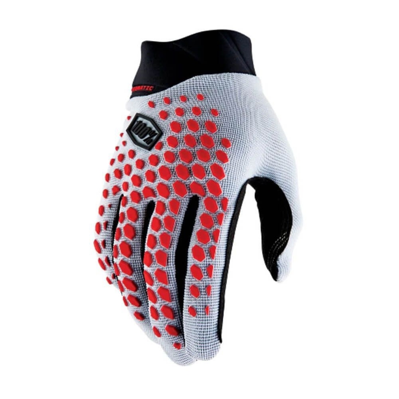 Motocross-Handschuhe 100 % Geomatic grau-rot