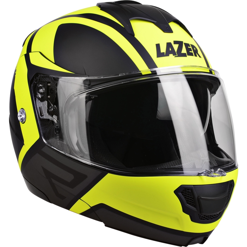 Motorrad-Klapphelm Lazer Lugano Z-Generation schwarz-fluo gelb