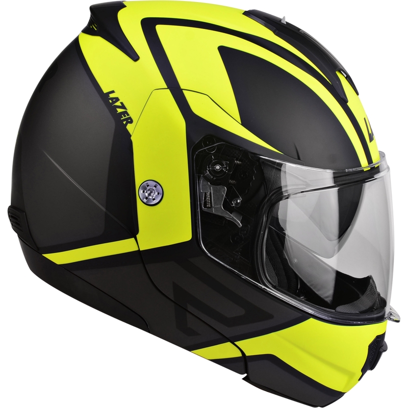 Motorrad-Klapphelm Lazer Lugano Z-Generation schwarz-fluo gelb