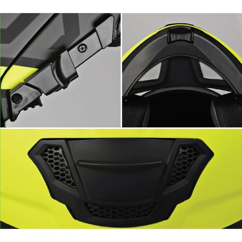 Motorrad-Klapphelm Lazer Lugano Z-Generation schwarz-fluo gelb