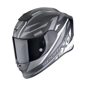 Integrierter Motorradhelm Scorpion EXO-R1 EVO CARBON AIR RUNNER mattschwarz-weiß