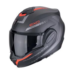 Klappbarer Motorradhelm Scorpion EXO-TECH EVO CARBON COSY mattschwarz-rot