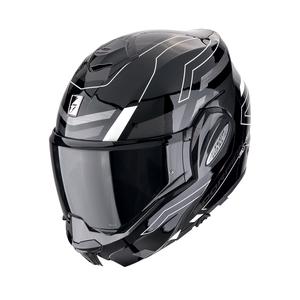 Klappbarer Motorradhelm Scorpion EXO-TECH EVO CONQUER schwarz-weiß