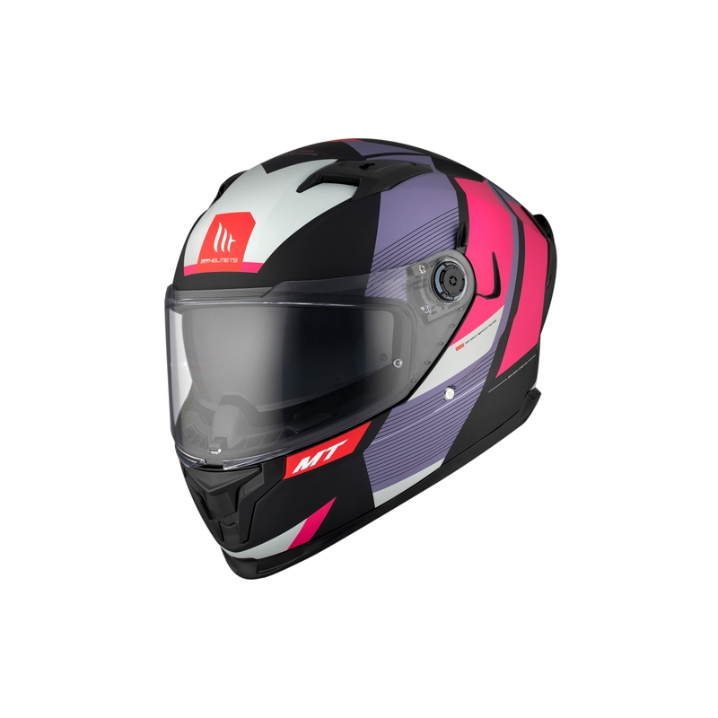 Integrierter Motorradhelm MT BRAKER CHENTO B9 rosa-lila-weiß - II. Qualität
