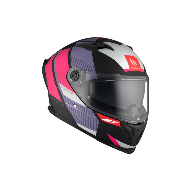 Integrierter Motorradhelm MT BRAKER CHENTO B9 rosa-lila-weiß - II. Qualität