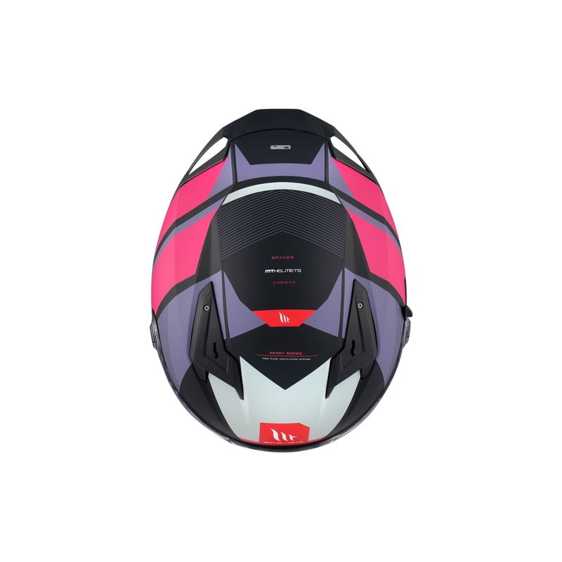 Integrierter Motorradhelm MT BRAKER CHENTO B9 rosa-lila-weiß - II. Qualität