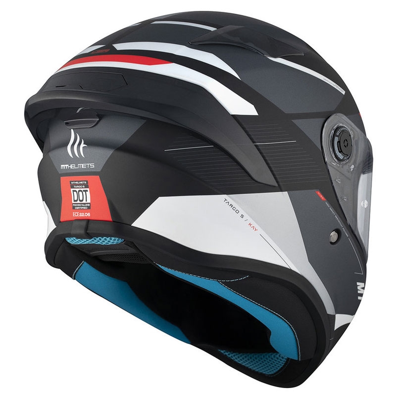 Integrierter Motorradhelm MT TARGO S KAY B2 mattschwarz-grau-weiß - II. Qualität