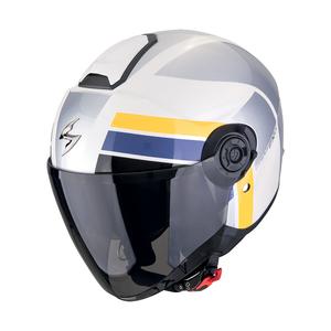 Offener Motorradhelm Scorpion EXO-CITY II BLUR weiß-silber-gelb