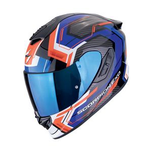 Integrierter Motorradhelm Scorpion EXO-1400 EVO II AIR LINART schwarz-blau-rot