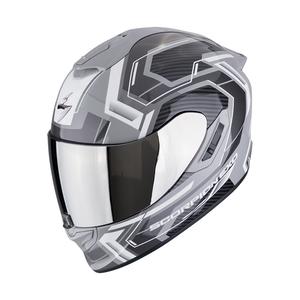 Integrierter Motorradhelm Scorpion EXO-1400 EVO II AIR LINART grau-weiß