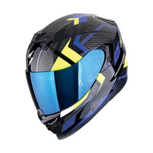 Integrierter Motorradhelm Scorpion EXO-520 EVO AIR SENSUS schwarz-blau-fluogelb