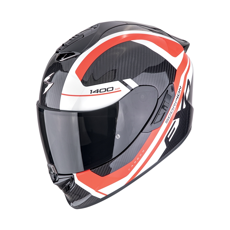 Integrierter Motorradhelm Scorpion EXO-1400 EVO II CARBON AIR ENKO schwarz-rot-weiß Ausverkauf