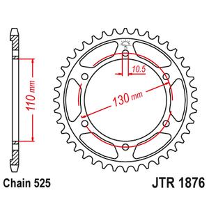 Ketten Rad JT JTR 1876-50 50T, 525