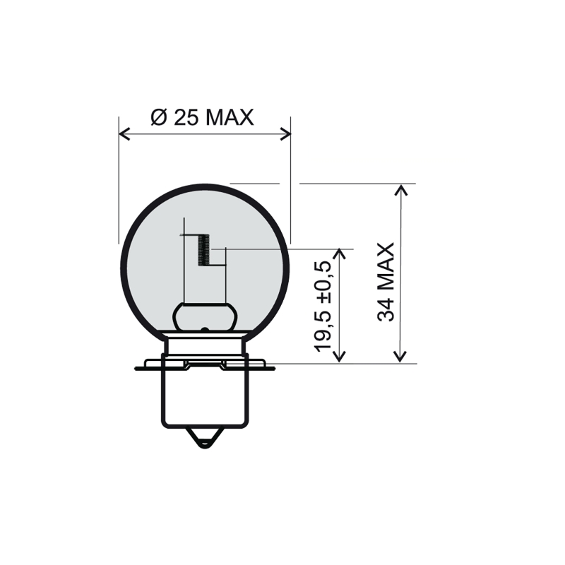 Lamp RMS 12V 20W, P26S bílá