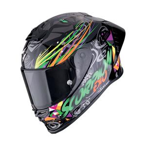 Integrierter Motorradhelm Scorpion EXO-R1 EVO II AIR SAVAGE schwarz-grün-orange