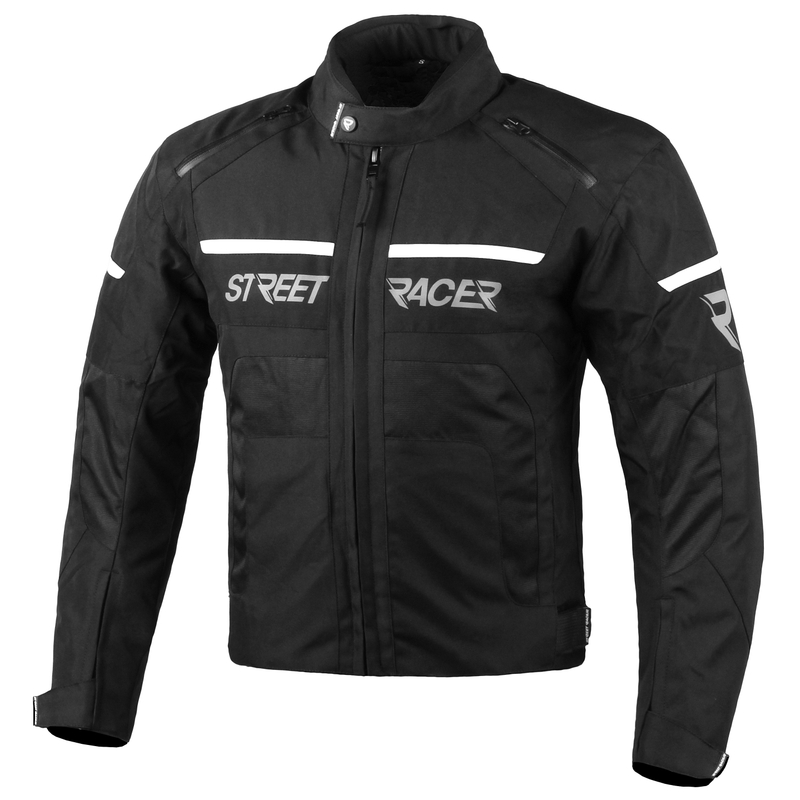 Street Racer Definit schwarz-weiße Motorradjacke Ausverkauf