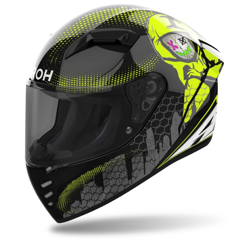 Integraler Motorradhelm Airoh CONNOR Gamer schwarz-grau-fluo gelb