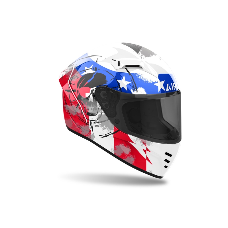 Integrierter Motorradhelm Airoh CONNOR Nation weiß-rot-blau
