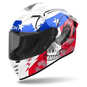 Integrierter Motorradhelm Airoh CONNOR Nation weiß-rot-blau