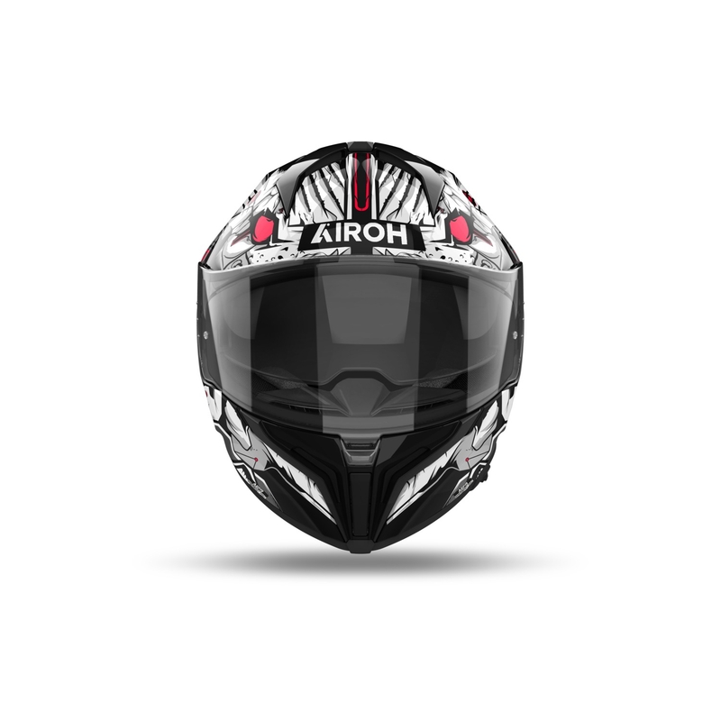Integrierter Motorradhelm Airoh MATRYX Nytro glänzend schwarz-weiß