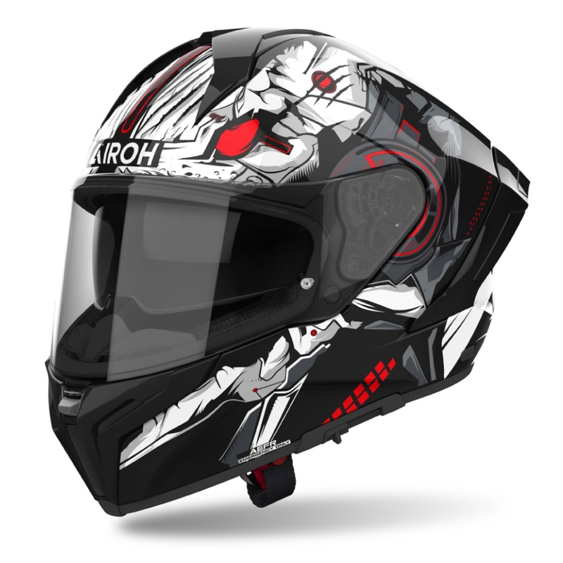 Integrierter Motorradhelm Airoh MATRYX Nytro glänzend schwarz-weiß