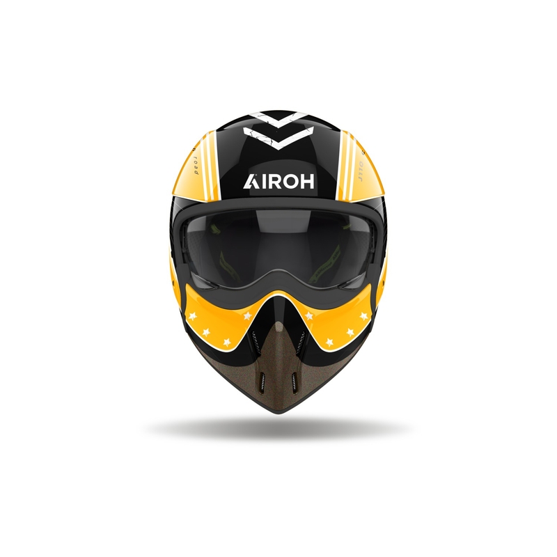 Modularer Motorradhelm Airoh J110 Command glänzend gelb