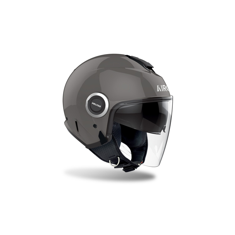 Offener Motorradhelm Airoh HELYOS Farbe glänzend dunkelgrau