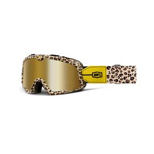 Motocross-Brille 100 % Barstow beige-braun mit goldenem Plexiglas