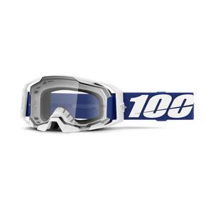 Motocross-Brille 100 % ARmatic blau mit klarem Plexiglas