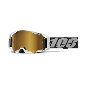 Motocross-Brille 100 % ARmatic Rapidracer mit goldfarbenem echtem Plexiglas