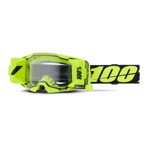Motocross-Brille 100 % ARmatic Forecast gelb mit klarem Plexiglas