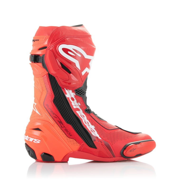 Alpinestars Supertech R Vented Motorradstiefel fluo rot-rot
