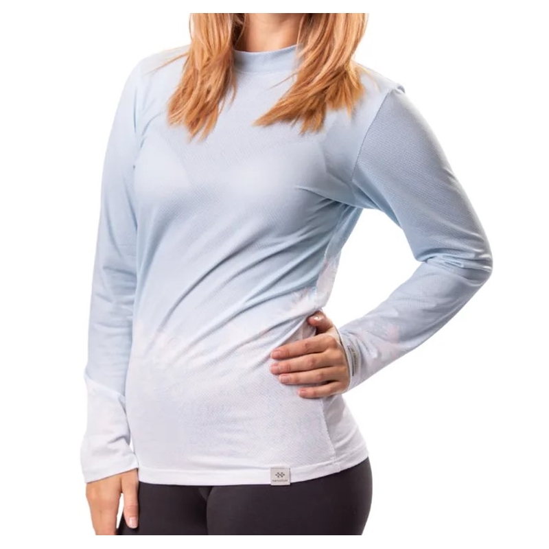Damen Thermo-T-Shirt nanosilver® Frozen blau-weiß