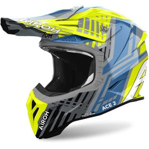 Motocross-Helm Airoh Aviator Ace 2 Stream 2024 glänzend gelb