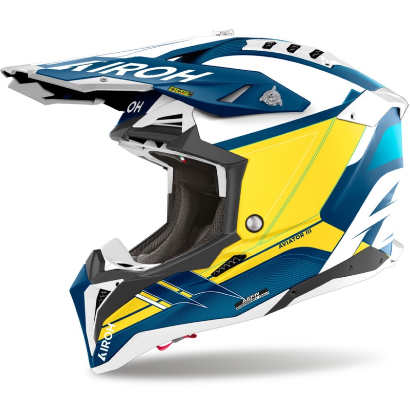 Airoh Aviator 3 Saber Motocrosshelm mattblau