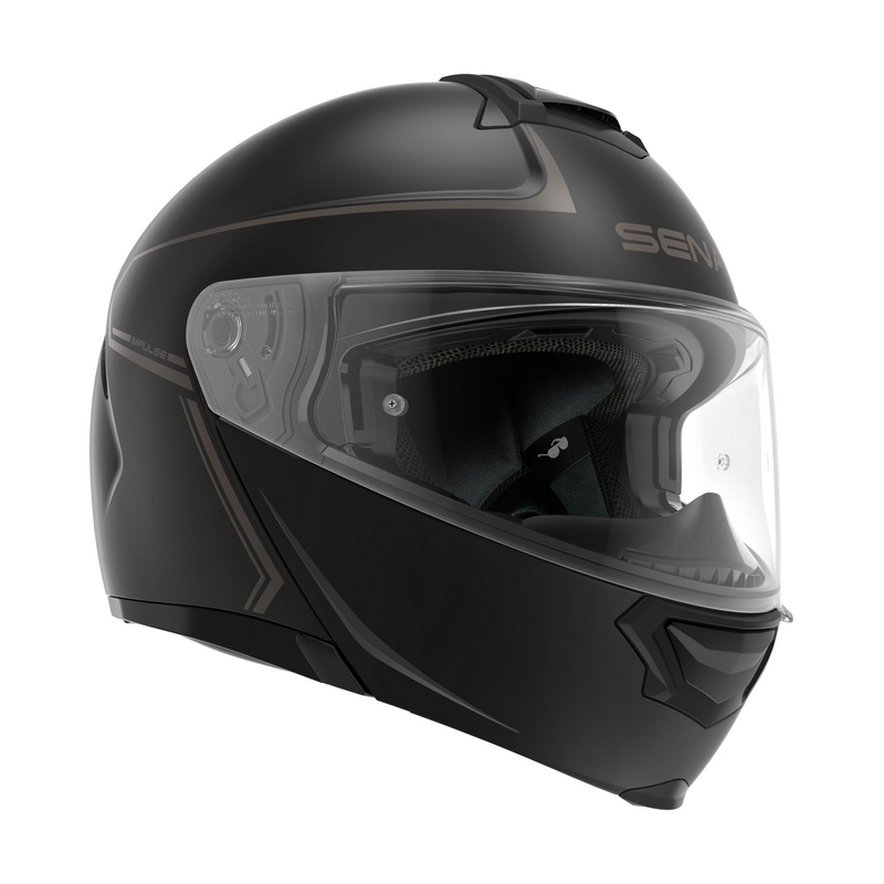 Klappbarer Motorradhelm SENA mit Mesh-Headset Impulse schwarz matt
