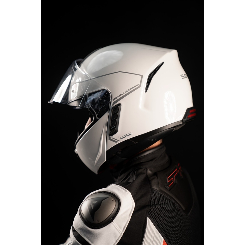 Klappbarer Motorradhelm SENA mit Mesh-Headset Impulse weiß glänzend