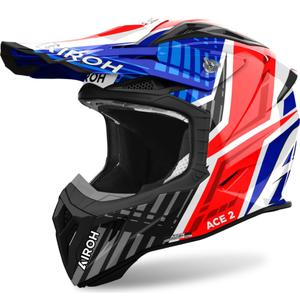 Motocross Helm Airoh Aviator Ace 2 Proud 2024 blau-rot glänzend